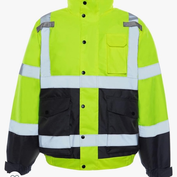 Utility Pro Hi-Visibility Reflective Bomber Jacket with removable Fleece Lining - Picture 8 of 9